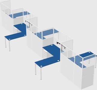 L-shape cubicles