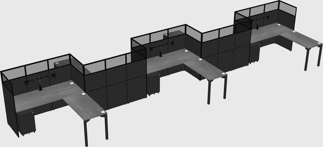 L-shape cubicles
