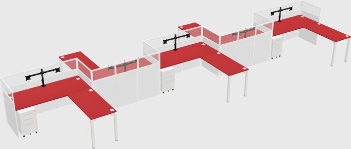 L-shape cubicles