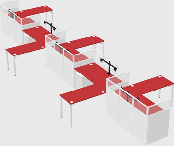 L-shape cubicles