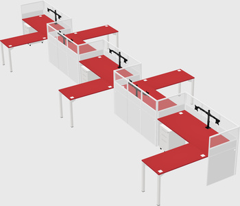 L-shape cubicles