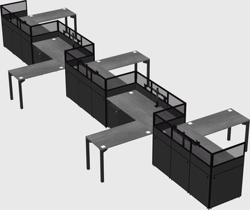 L-shape cubicles