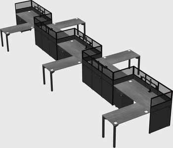 L-shape cubicles