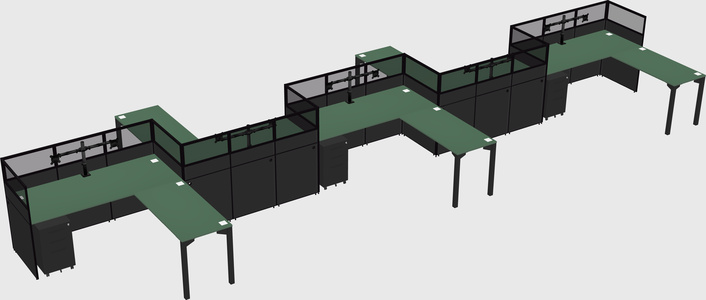 L-shape cubicles