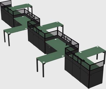 L-shape cubicles