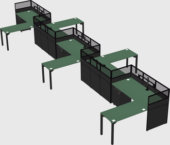 L-shape cubicles