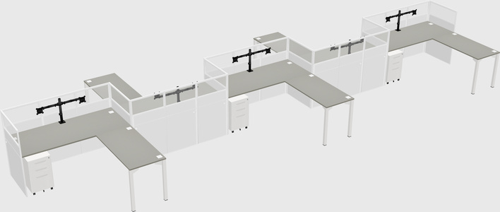 L-shape cubicles