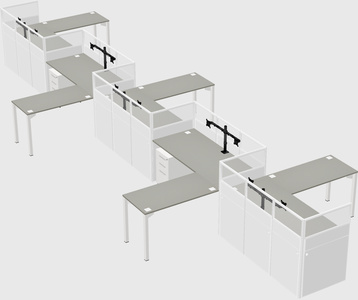 L-shape cubicles