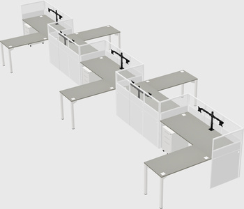 L-shape cubicles