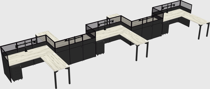 L-shape cubicles