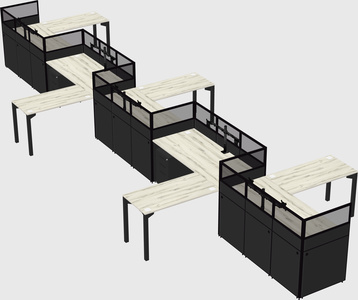 L-shape cubicles