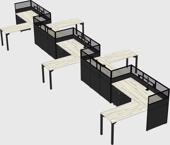L-shape cubicles