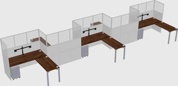 L-shape cubicles