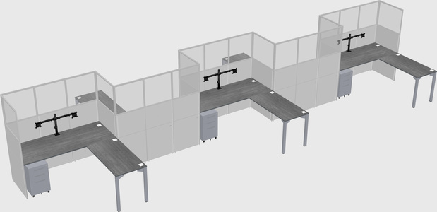 L-shape cubicles