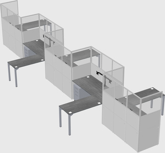L-shape cubicles