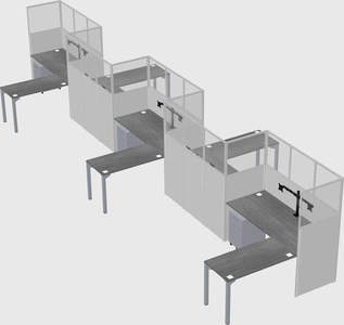 L-shape cubicles