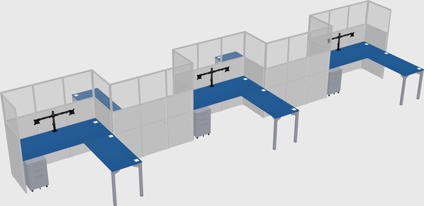 L-shape cubicles
