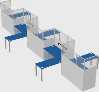 L-shape cubicles