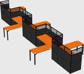 L-shape cubicles