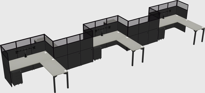 L-shape cubicles