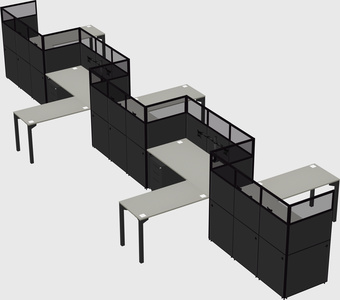 L-shape cubicles