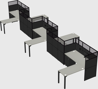 L-shape cubicles