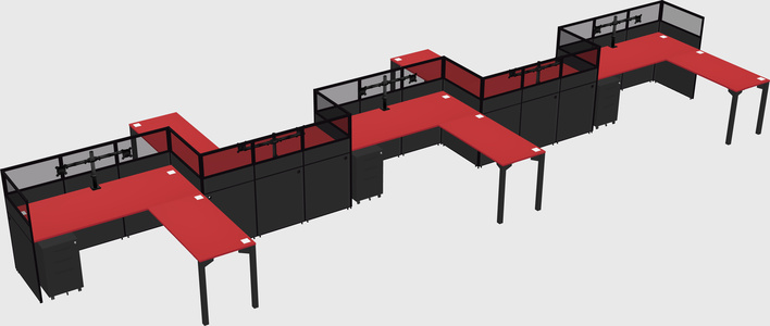 L-shape cubicles