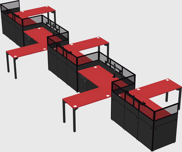 L-shape cubicles