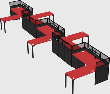L-shape cubicles