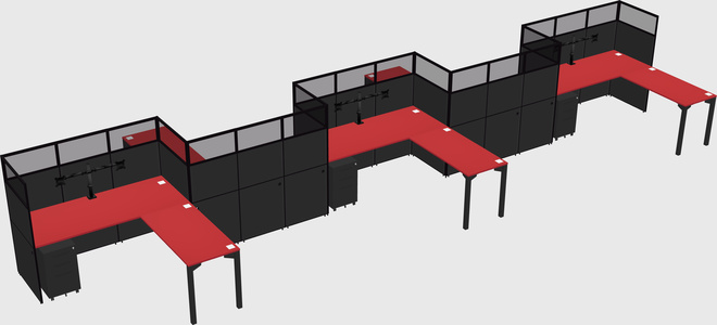 L-shape cubicles