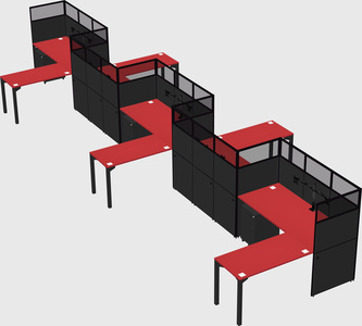 L-shape cubicles