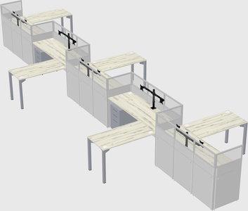 L-shape cubicles