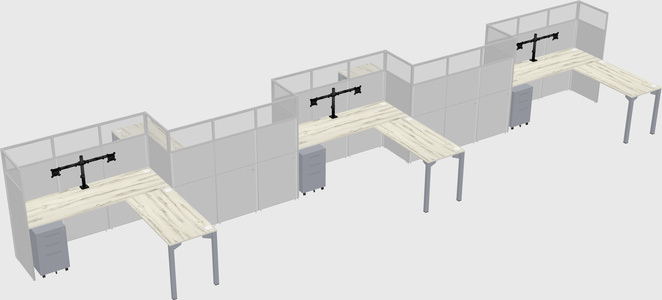 L-shape cubicles