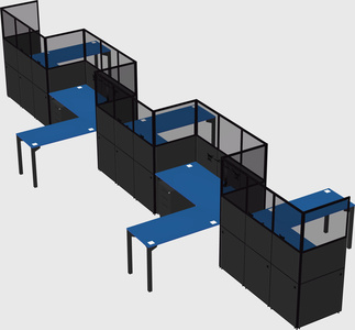 L-shape cubicles