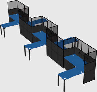 L-shape cubicles