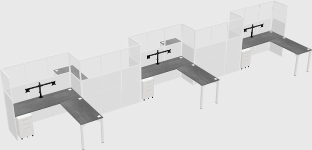 L-shape cubicles