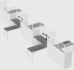 L-shape cubicles