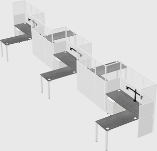 L-shape cubicles