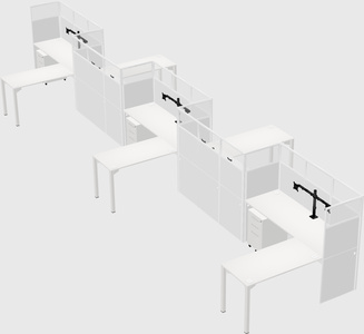 L-shape cubicles