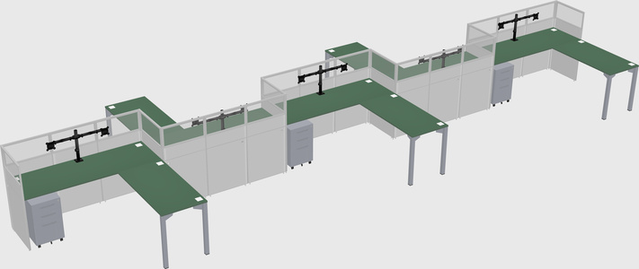 L-shape cubicles