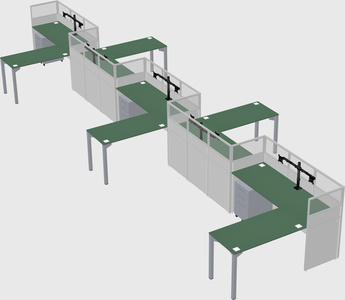L-shape cubicles