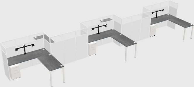 L-shape cubicles