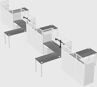 L-shape cubicles