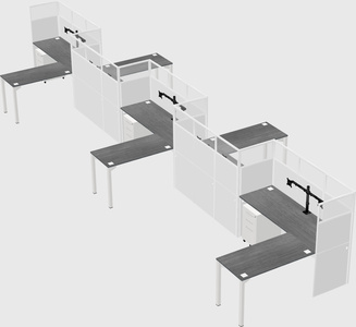 L-shape cubicles