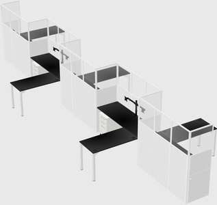 L-shape cubicles