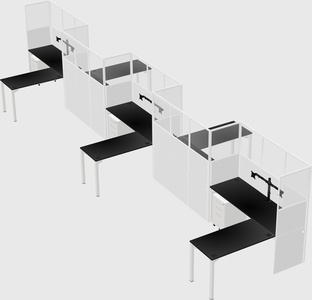 L-shape cubicles
