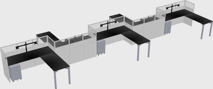 L-shape cubicles