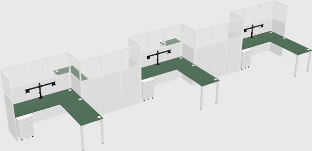 L-shape cubicles
