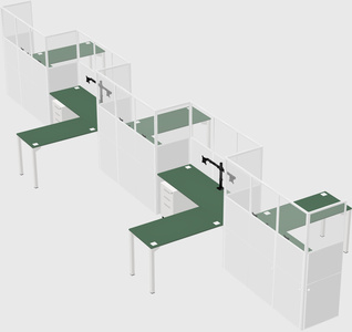L-shape cubicles