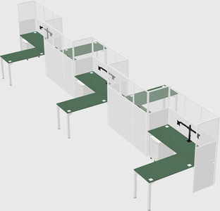L-shape cubicles